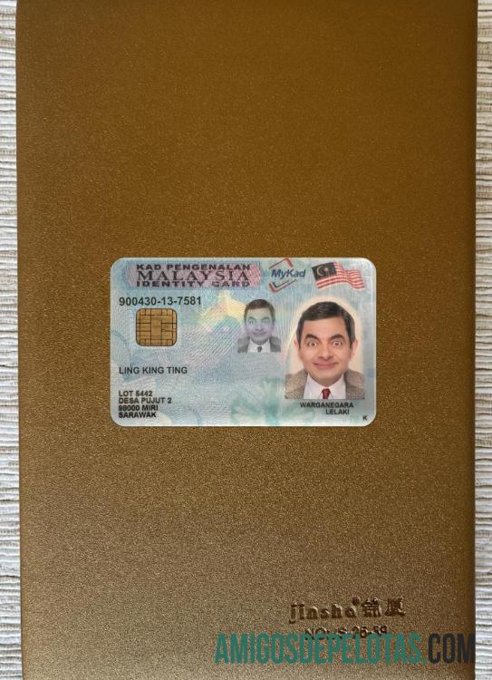 Malaysia ID Card New Version olhar de foto frente amostra